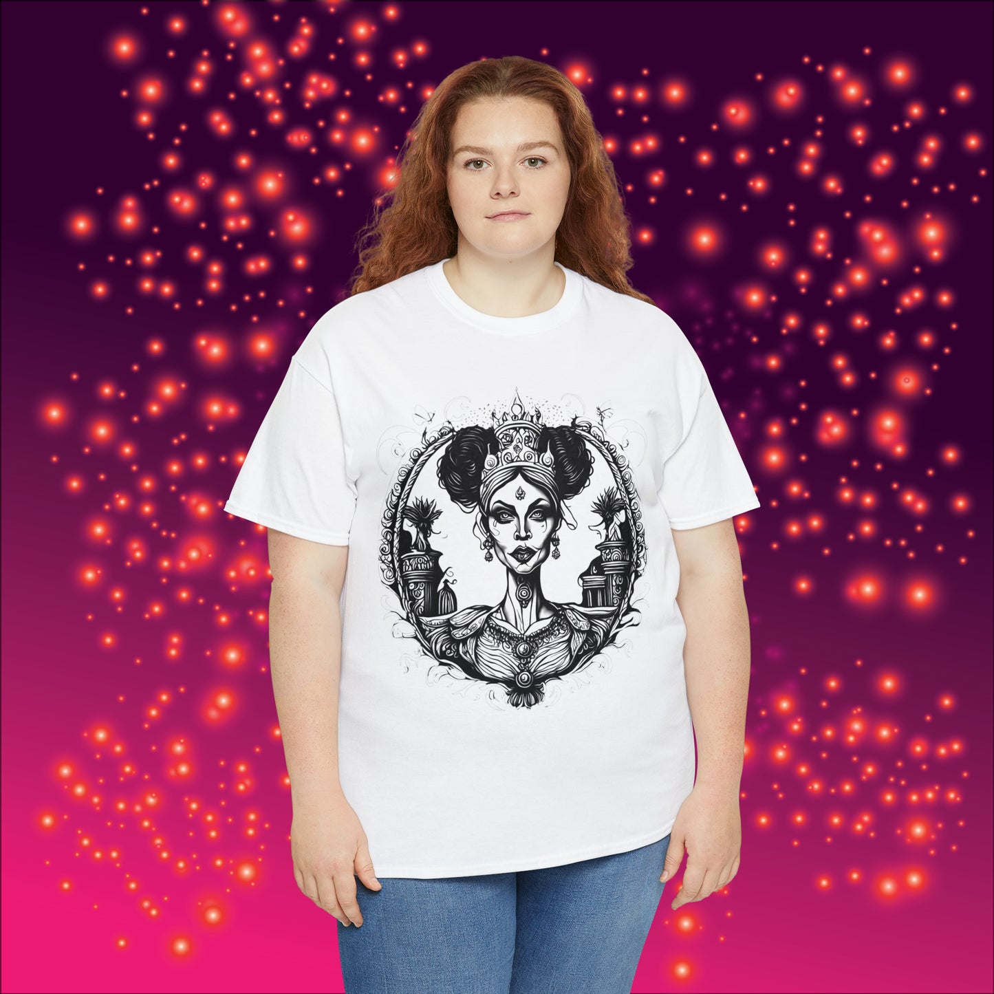 Regal Old Woman with Tiara and Crown unisex heavy cotton tshirt