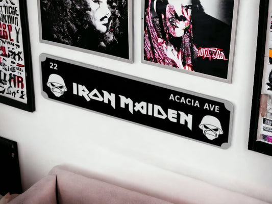 Iron Maiden Rock/Metal Street Sign 6" X 24" Man Cave Indoor/Outdoor Eddie Piece of Mind The Trooper