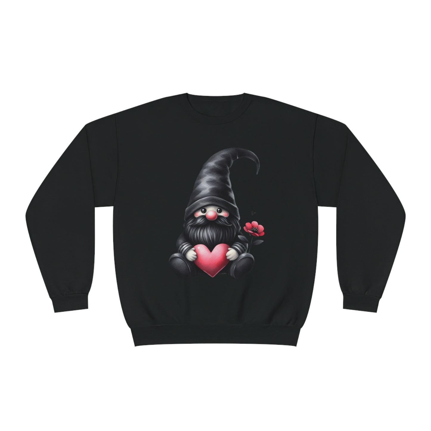 Black Valentine Gnome Unisex NuBlend® Crewneck Sweatshirt