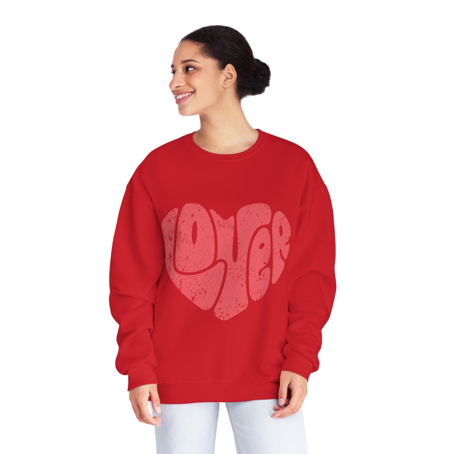 Retro Lover Heart Valentines (Distressed Design) Unisex NuBlend® Crewneck Sweatshirt