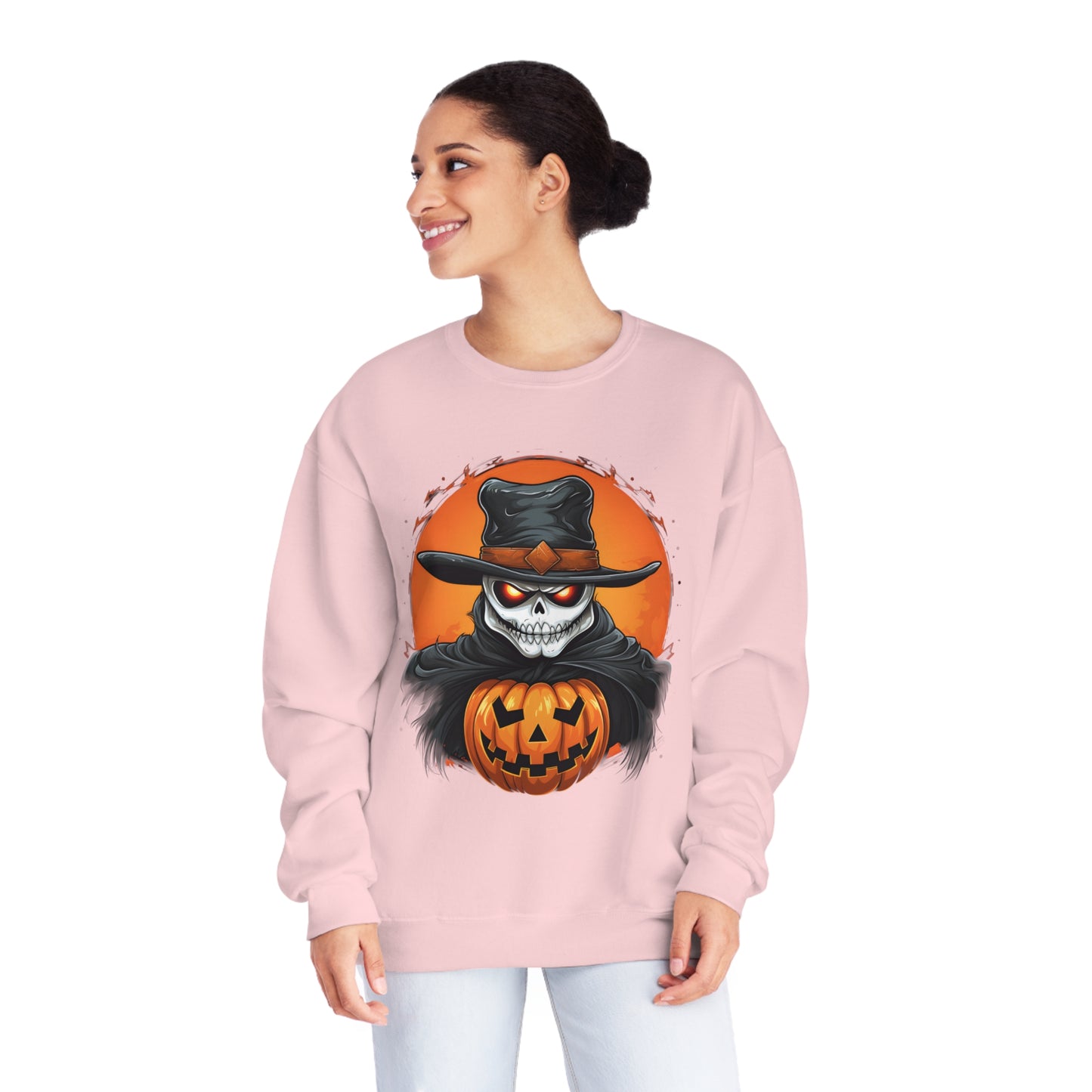 Halloween Cowboy Skeleton Unisex Graphic Shirt Gifts Spooky Long Sleeve Crewneck Shirt Tops