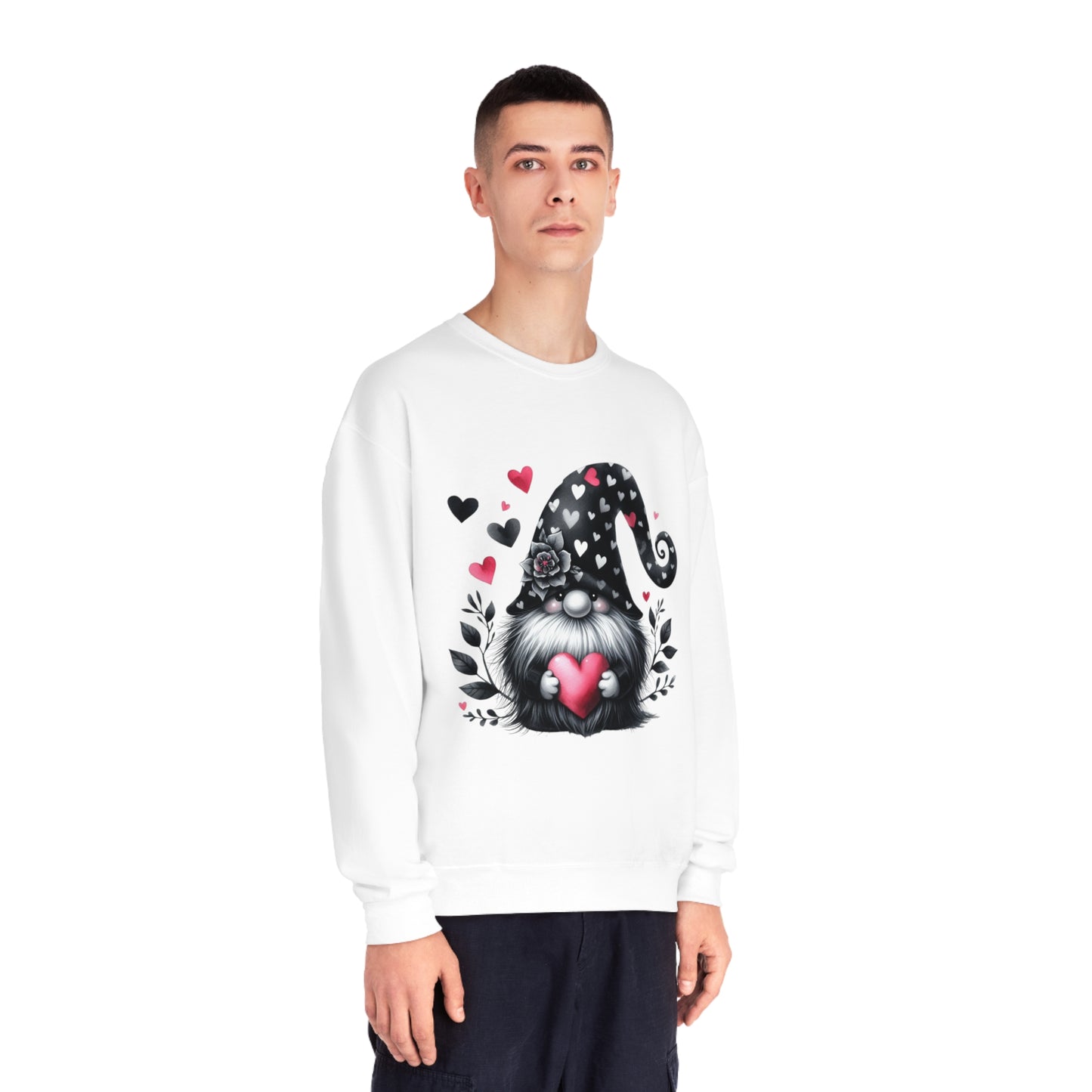 Black Valentine Gnome Unisex NuBlend® Crewneck Sweatshirt