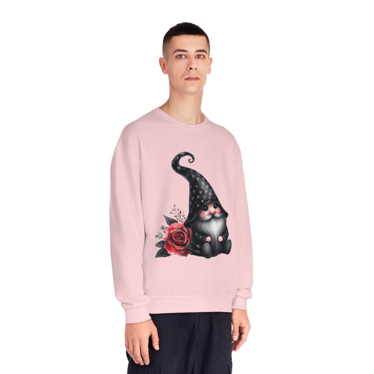 Black Valentine Gnome Unisex NuBlend® Crewneck Sweatshirt