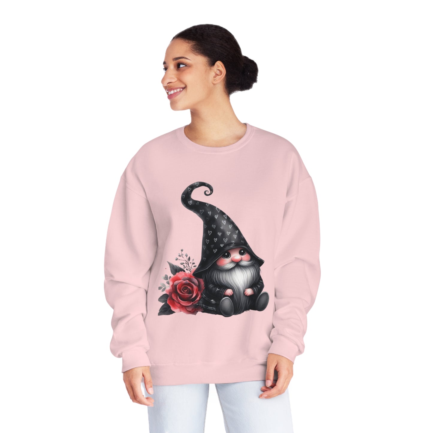 Black Valentine Gnome Unisex NuBlend® Crewneck Sweatshirt