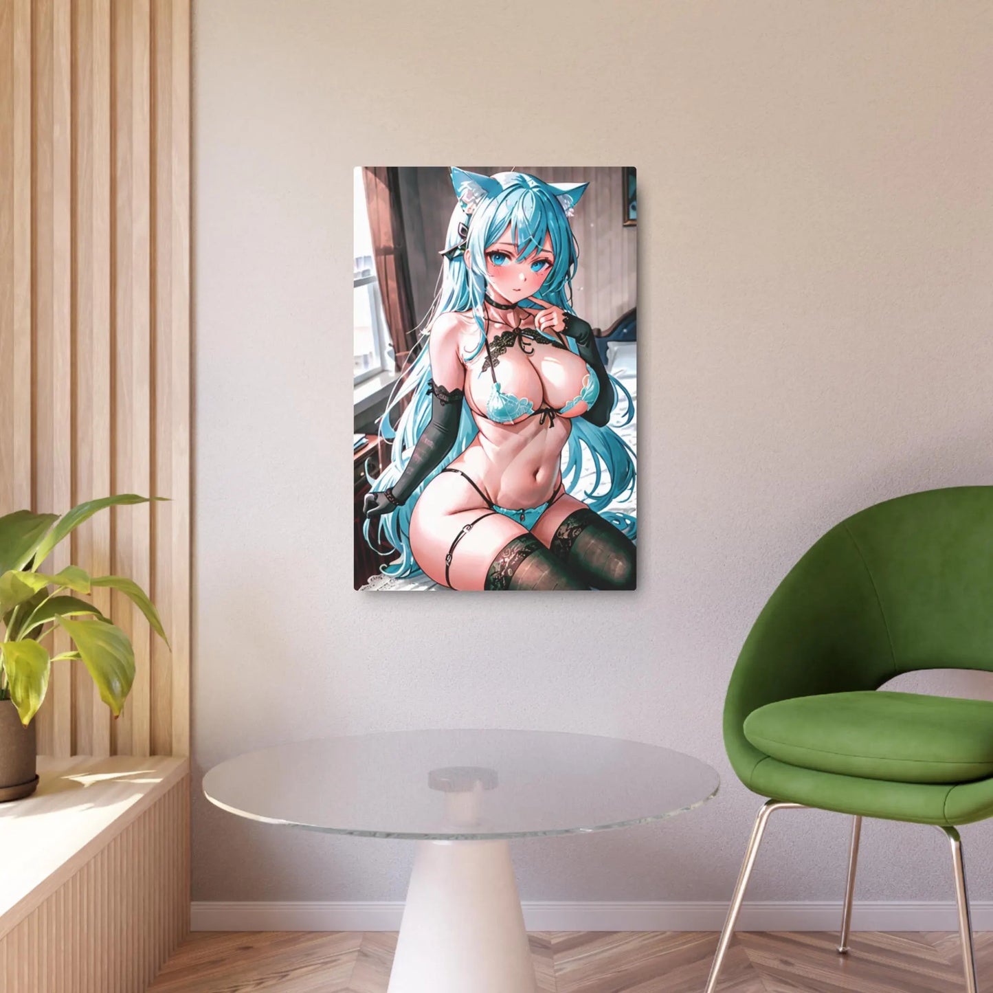 "Original Waifu Anime Metal Print – 8" x 12" Exclusive Art"