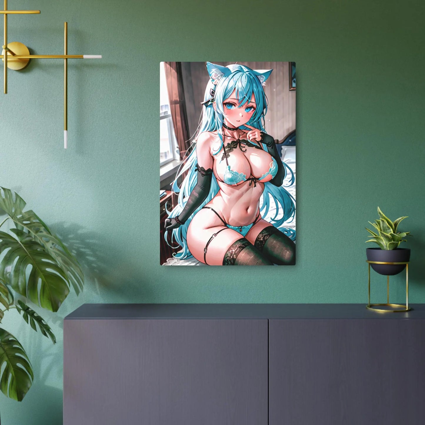 "Original Waifu Anime Metal Print – 8" x 12" Exclusive Art"