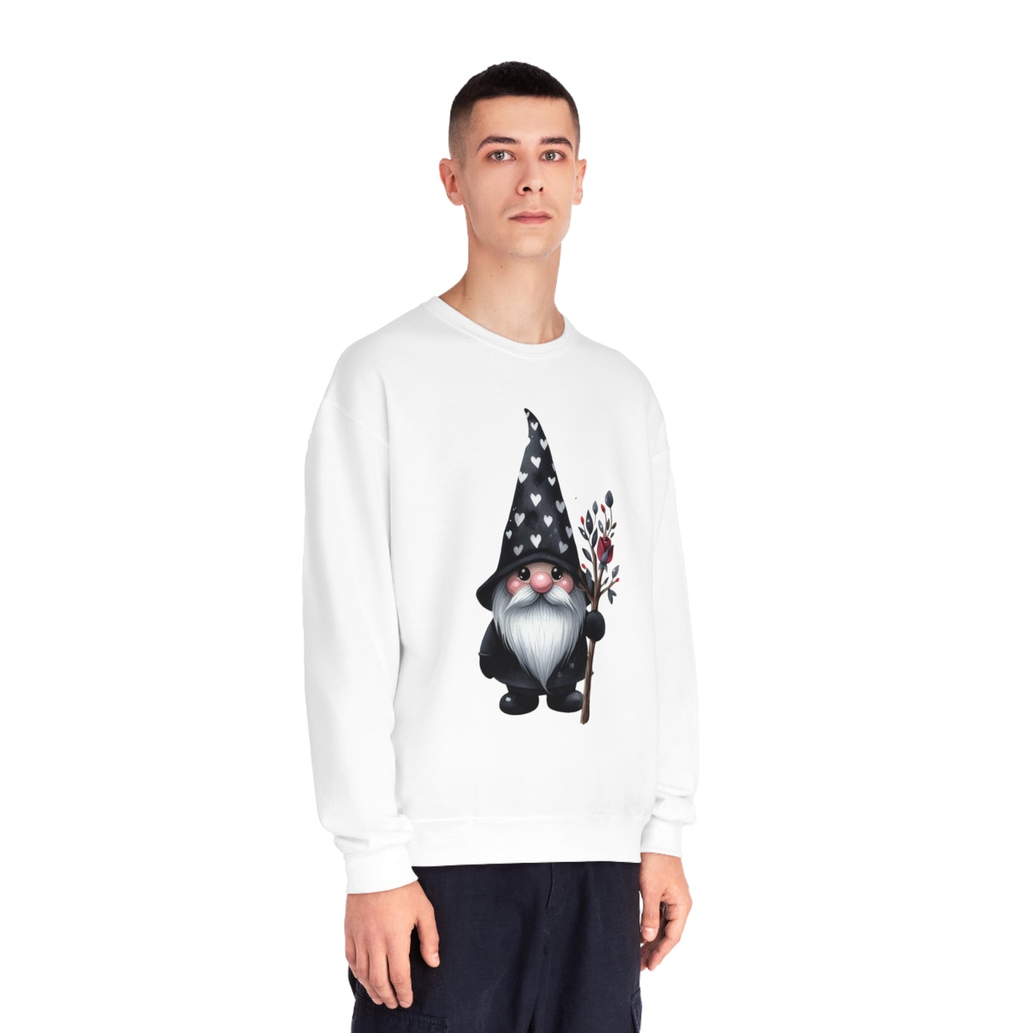 Black Valentine Gnome Unisex NuBlend® Crewneck Sweatshirt