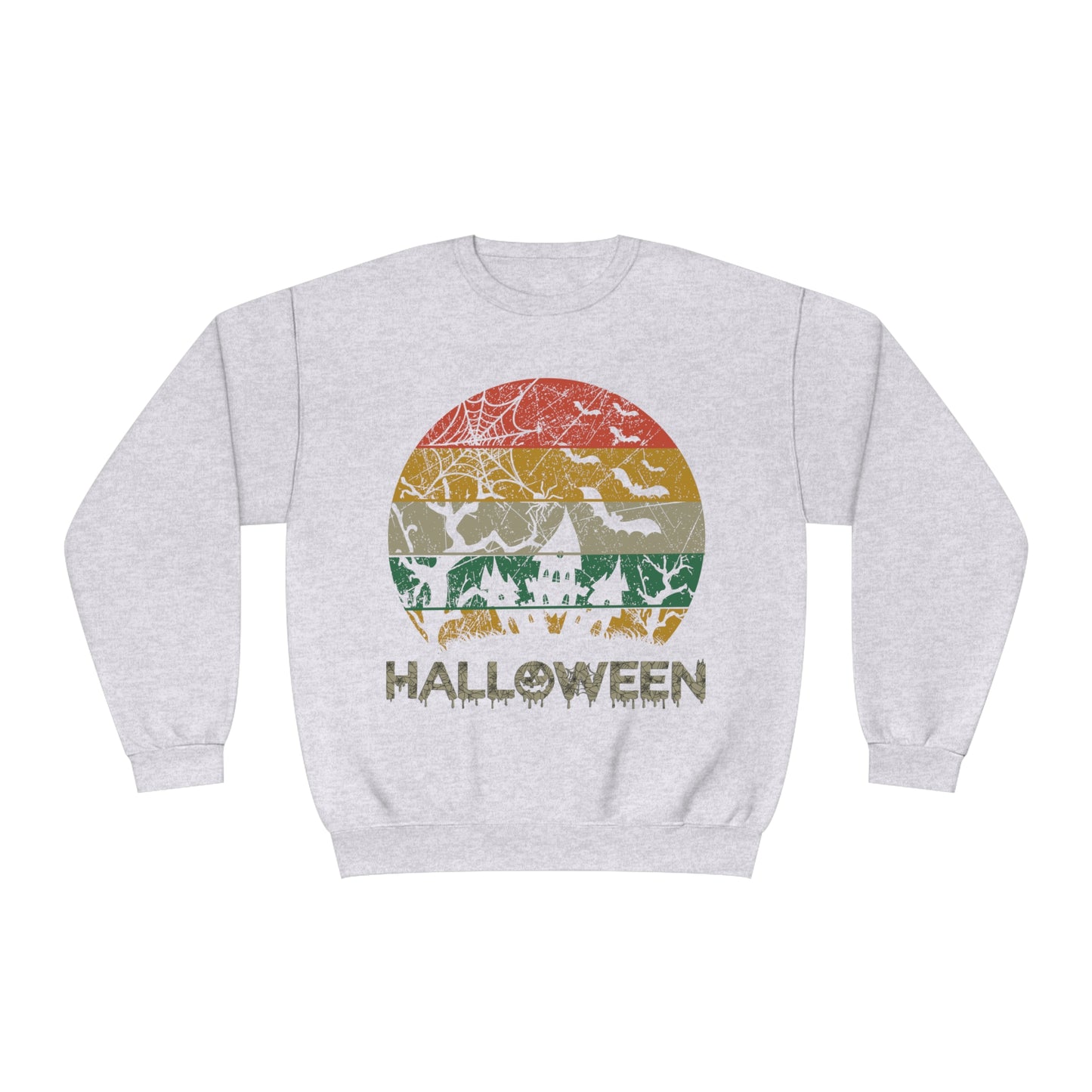 Retro Halloween Spooky House Unisex NuBlend® Crewneck Sweatshirt