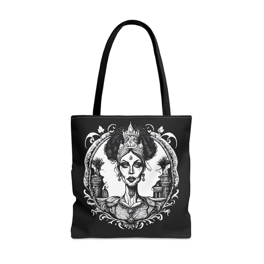 Regal Old Woman with Tiara and Crown Teacher Unisex Tote Bag (AOP)