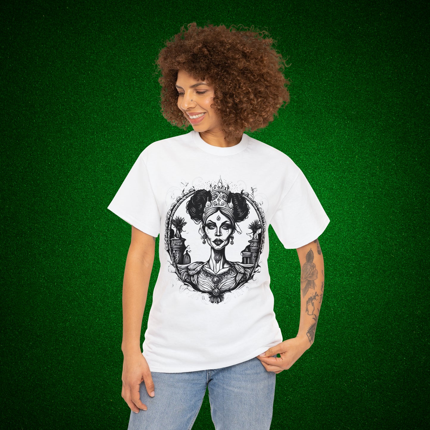 Regal Old Woman with Tiara and Crown unisex heavy cotton tshirt