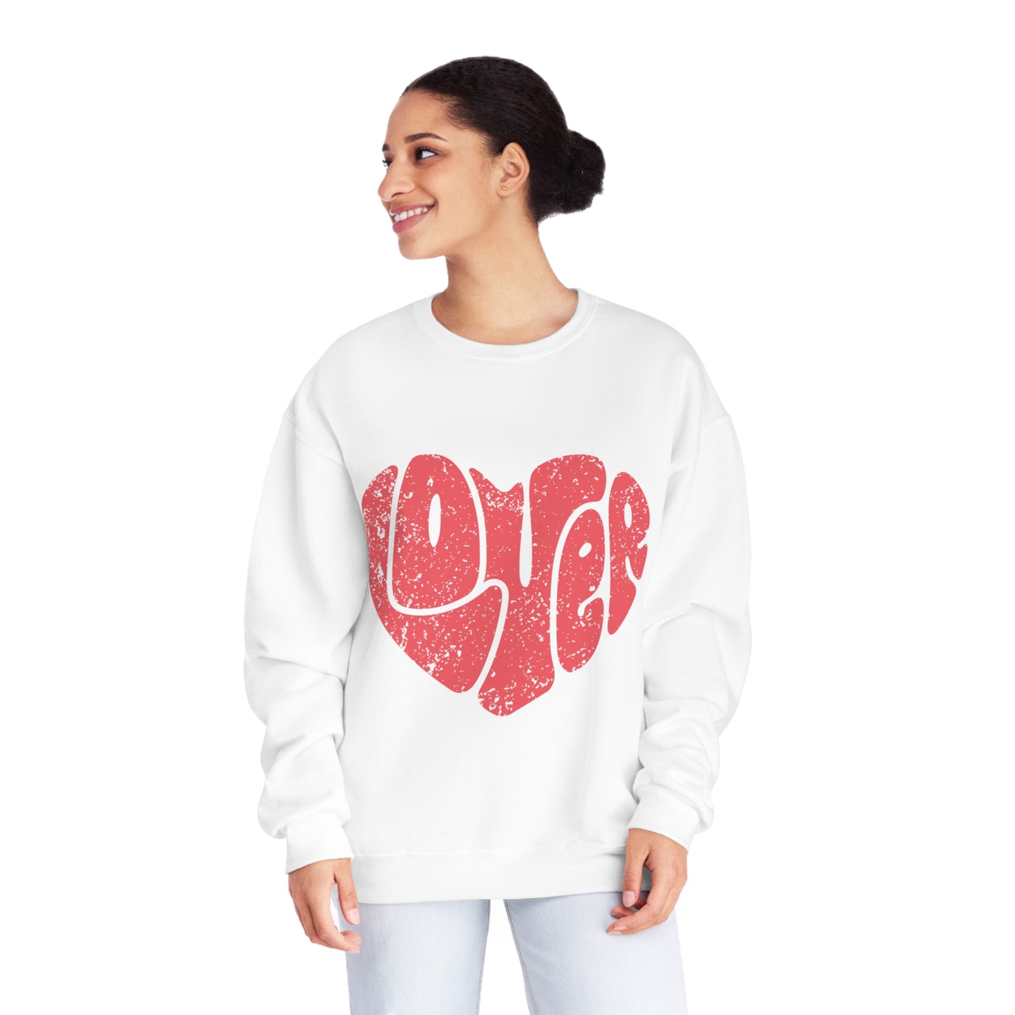 Retro Lover Heart Valentines (Distressed Design) Unisex NuBlend® Crewneck Sweatshirt