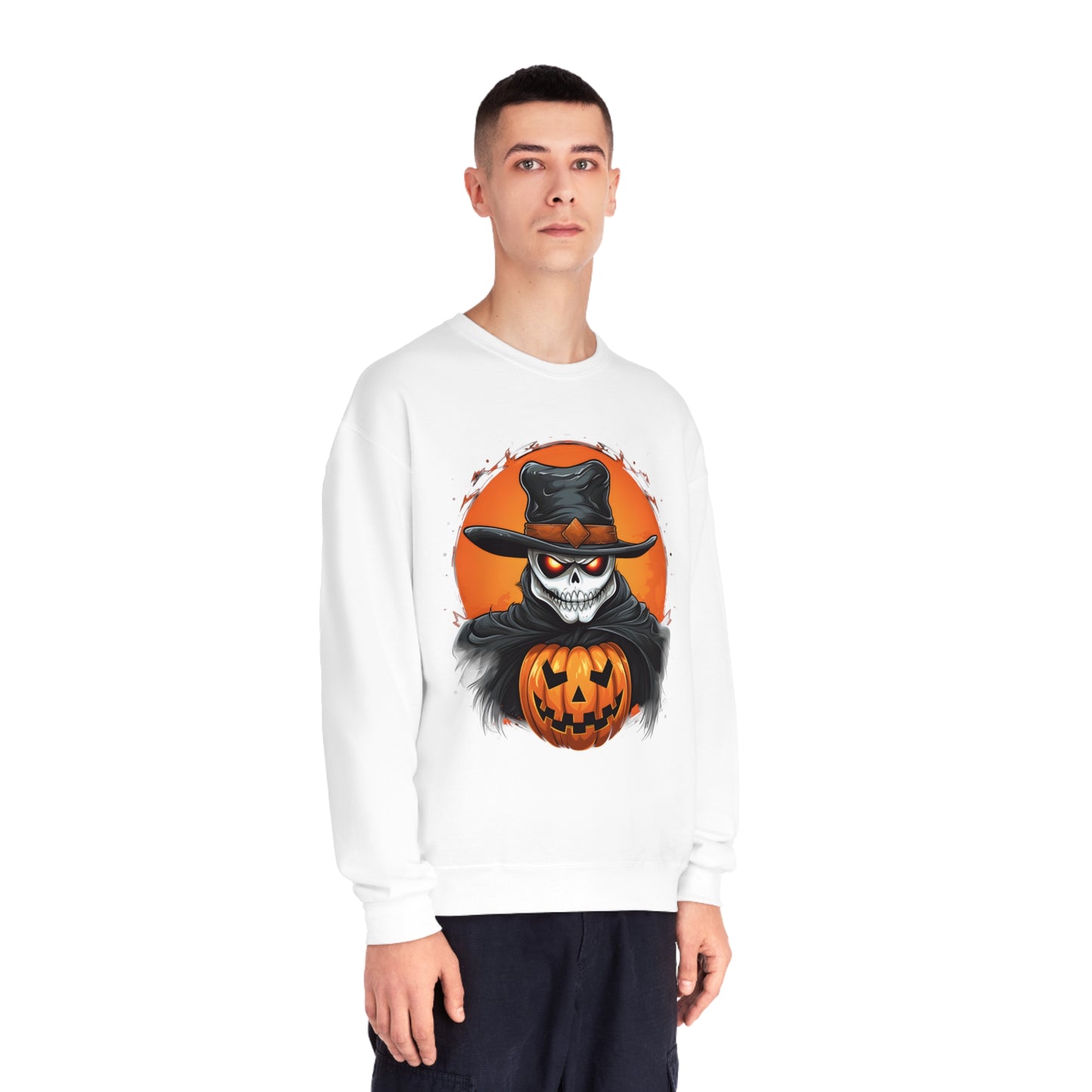 Halloween Cowboy Skeleton Unisex Graphic Shirt Gifts Spooky Long Sleeve Crewneck Shirt Tops