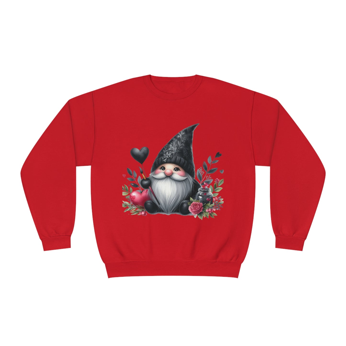 Black Valentine Gnome Unisex NuBlend® Crewneck Sweatshirt