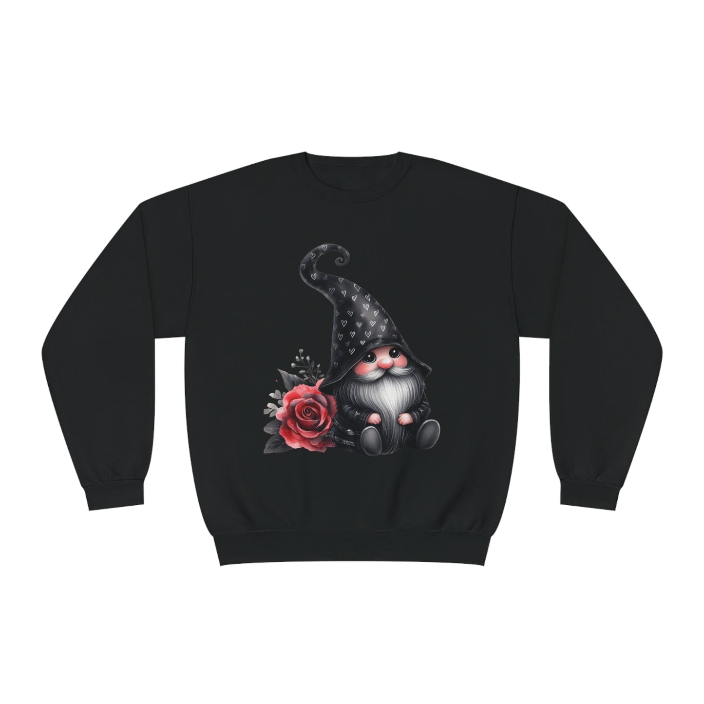 Black Valentine Gnome Unisex NuBlend® Crewneck Sweatshirt