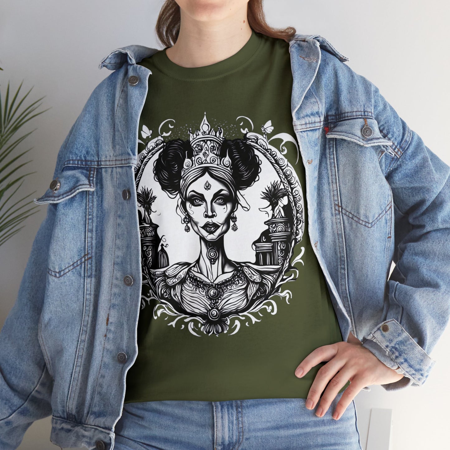 Regal Old Woman with Tiara and Crown unisex heavy cotton tshirt