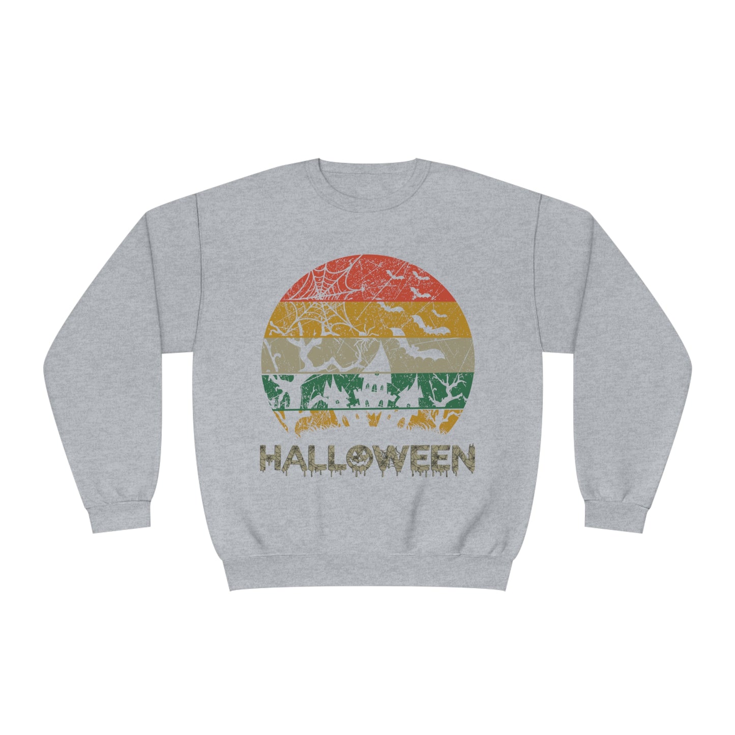 Retro Halloween Spooky House Unisex NuBlend® Crewneck Sweatshirt