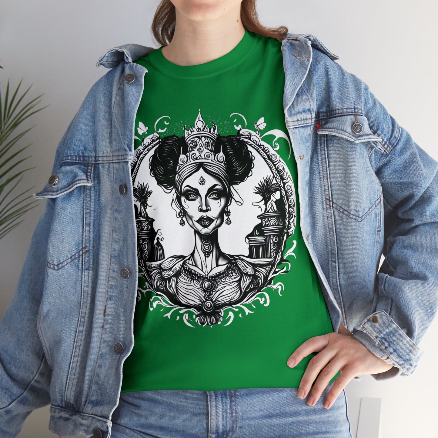 Regal Old Woman with Tiara and Crown unisex heavy cotton tshirt