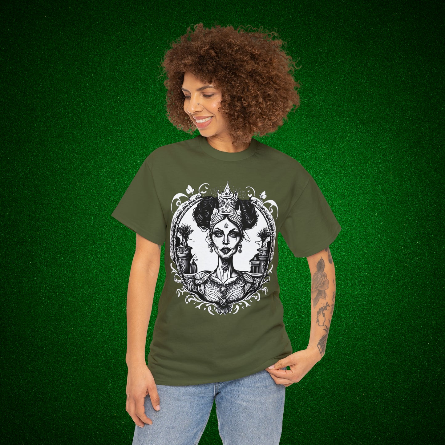 Regal Old Woman with Tiara and Crown unisex heavy cotton tshirt