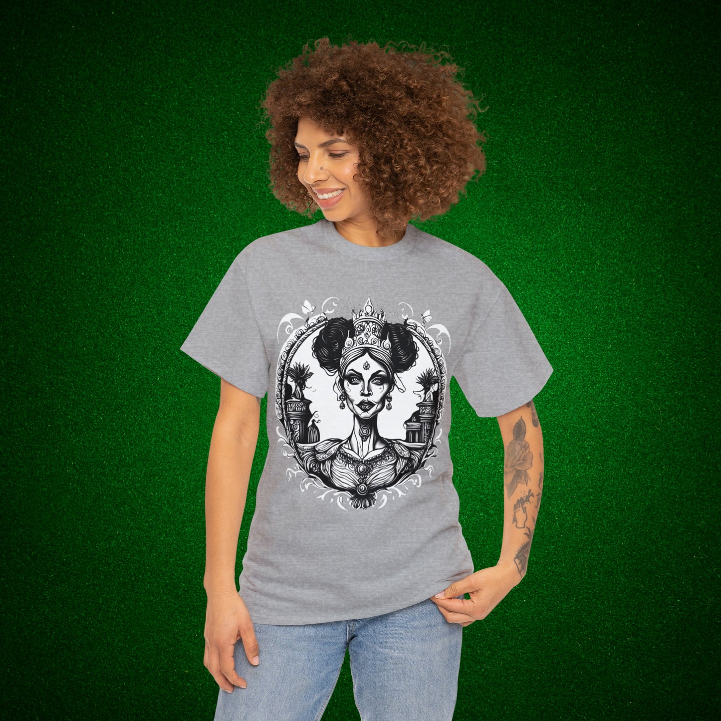 Regal Old Woman with Tiara and Crown unisex heavy cotton tshirt