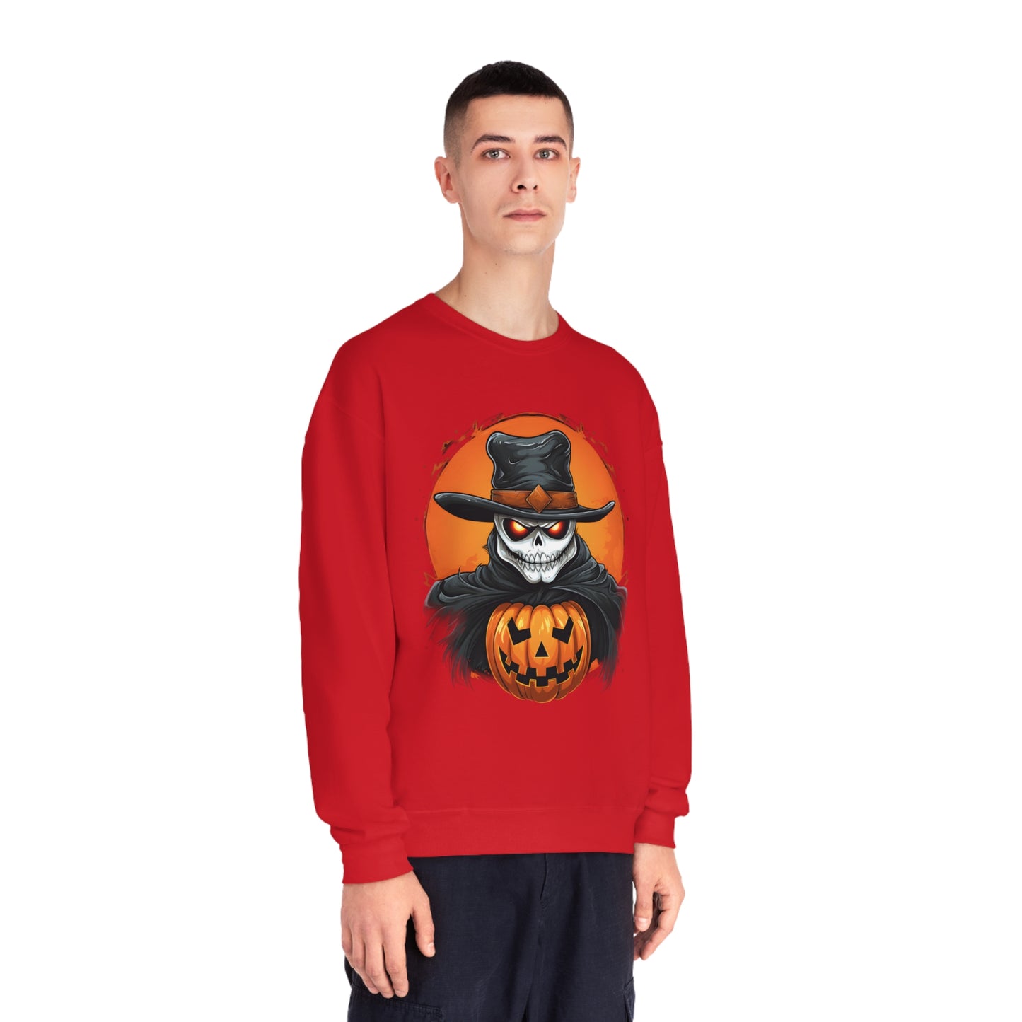 Halloween Cowboy Skeleton Unisex Graphic Shirt Gifts Spooky Long Sleeve Crewneck Shirt Tops