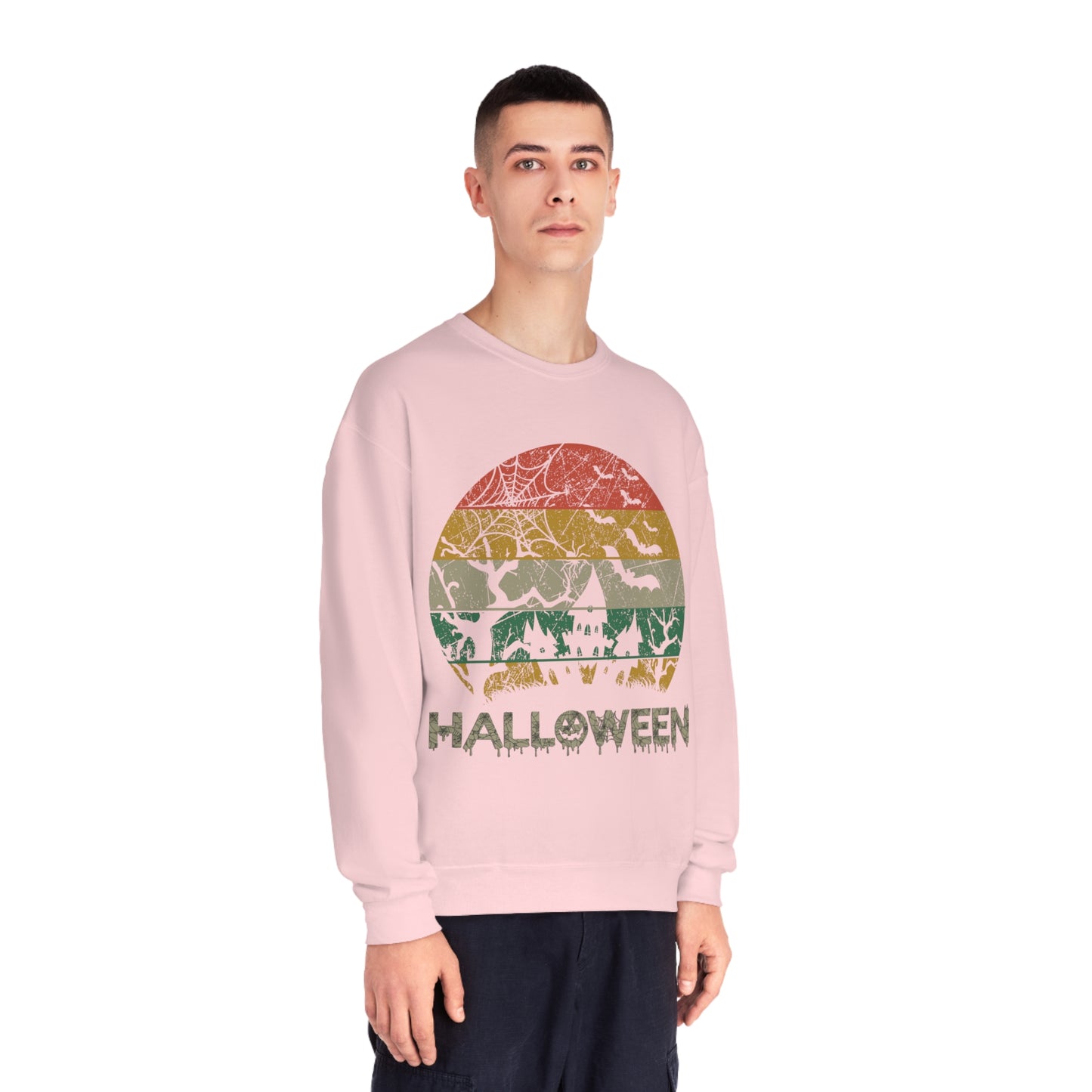 Retro Halloween Spooky House Unisex NuBlend® Crewneck Sweatshirt