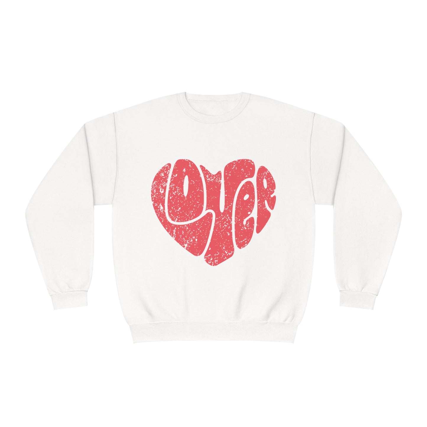 Retro Lover Heart Valentines (Distressed Design) Unisex NuBlend® Crewneck Sweatshirt