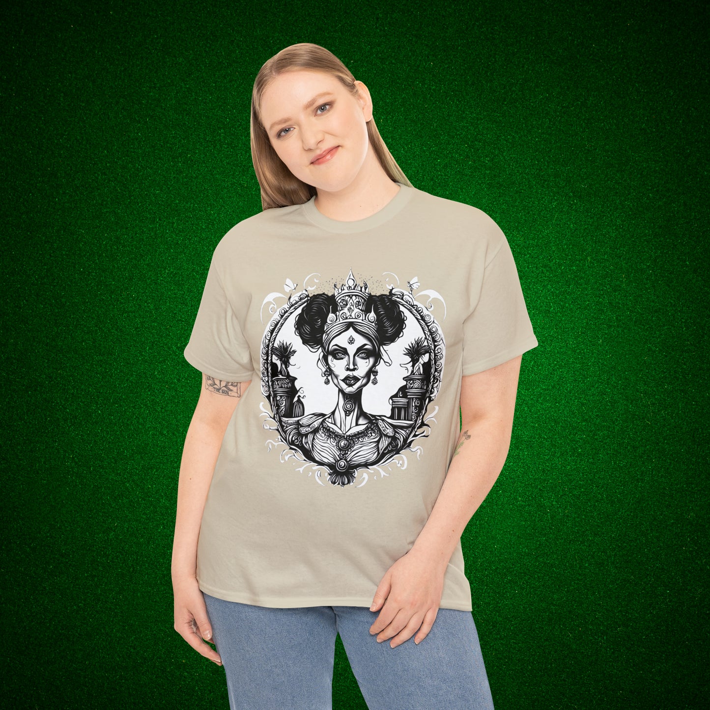 Regal Old Woman with Tiara and Crown unisex heavy cotton tshirt