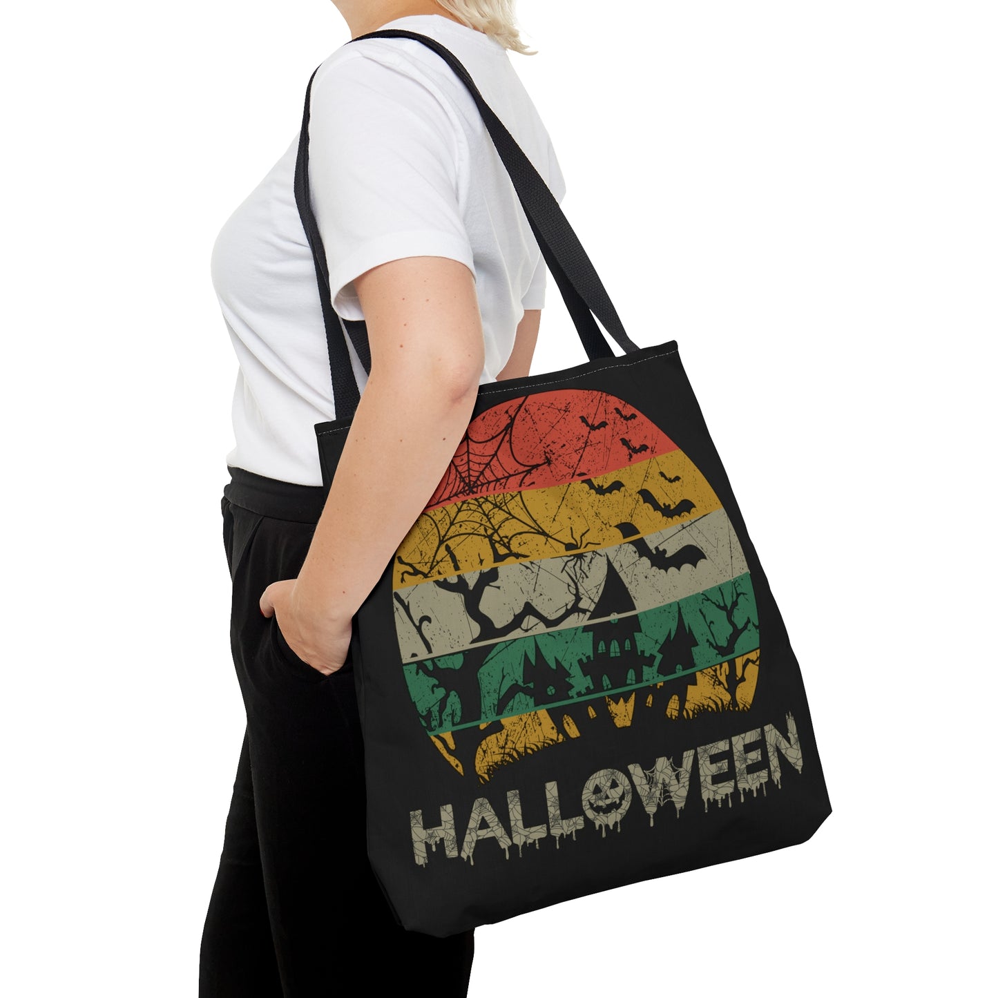 Retro Halloween Spooky House Tote Bag (AOP)