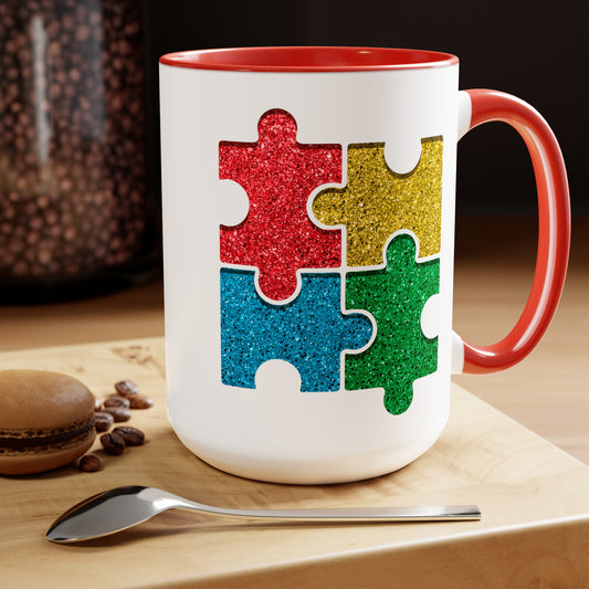 Autism Puzzle Pieces 15oz Coffee Mug