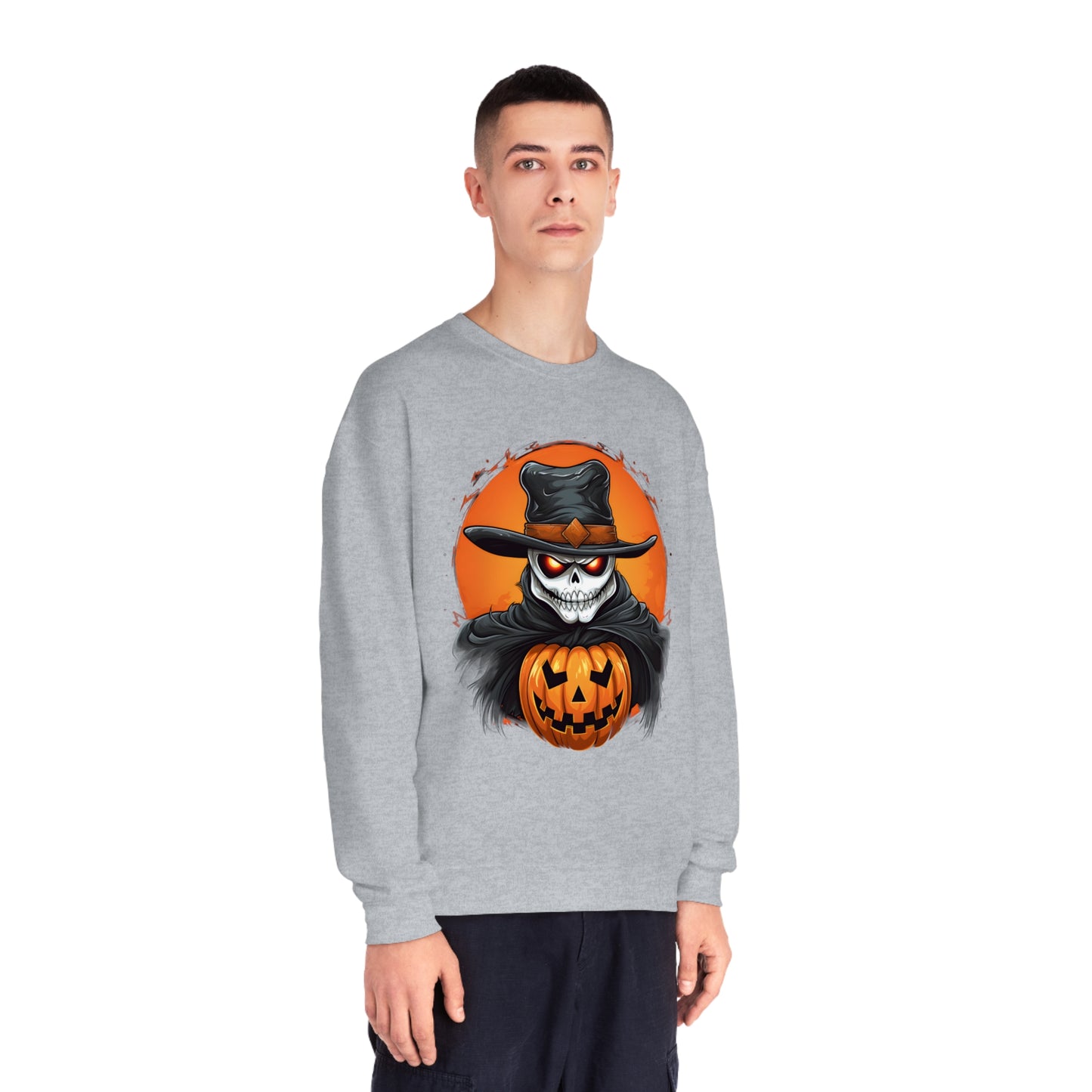 Halloween Cowboy Skeleton Unisex Graphic Shirt Gifts Spooky Long Sleeve Crewneck Shirt Tops