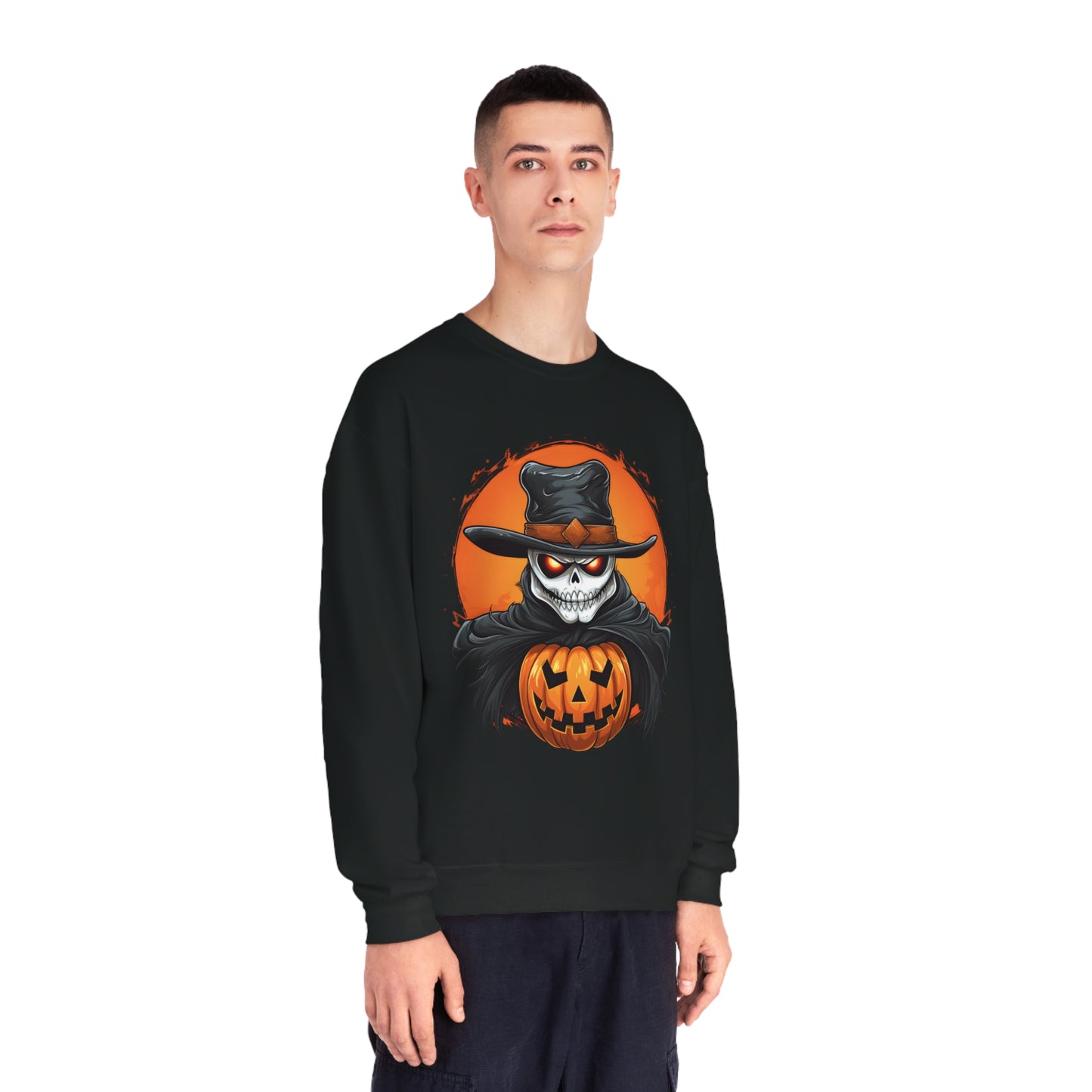 Halloween Cowboy Skeleton Unisex Graphic Shirt Gifts Spooky Long Sleeve Crewneck Shirt Tops