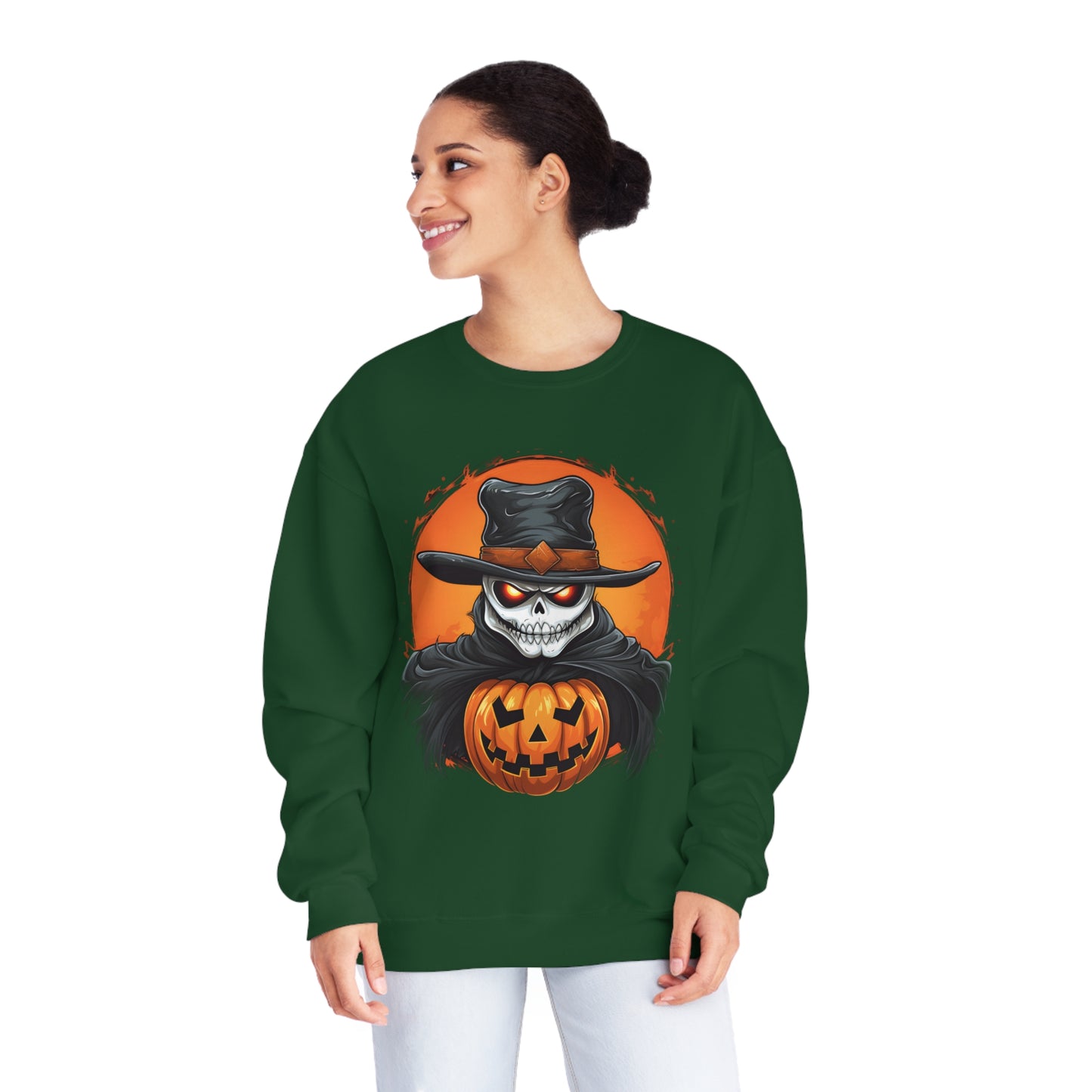 Halloween Cowboy Skeleton Unisex Graphic Shirt Gifts Spooky Long Sleeve Crewneck Shirt Tops