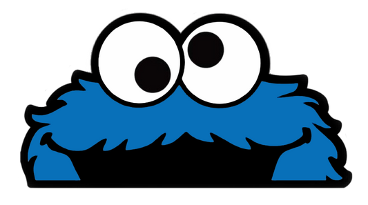 Cookie Monster Peeper Funny Vinyl Vehicle Auto, Laptop and Tumbler Graphic Decal Sticker 6" x 3.2"