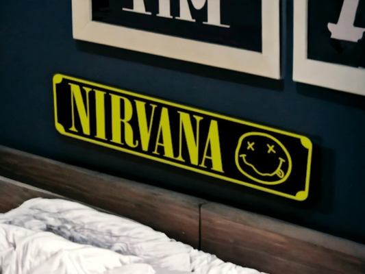 NIRVANA Street Sign 6" X 24" Man Cave Indoor/Outdoor Grunge Smells Like Teen Spirit